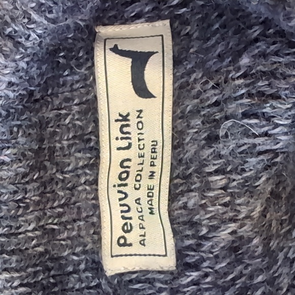 Peruvian Link Alpaca Collection Pleated Cardigan Sweater Grey Womens One Size - Picture 14 of 16